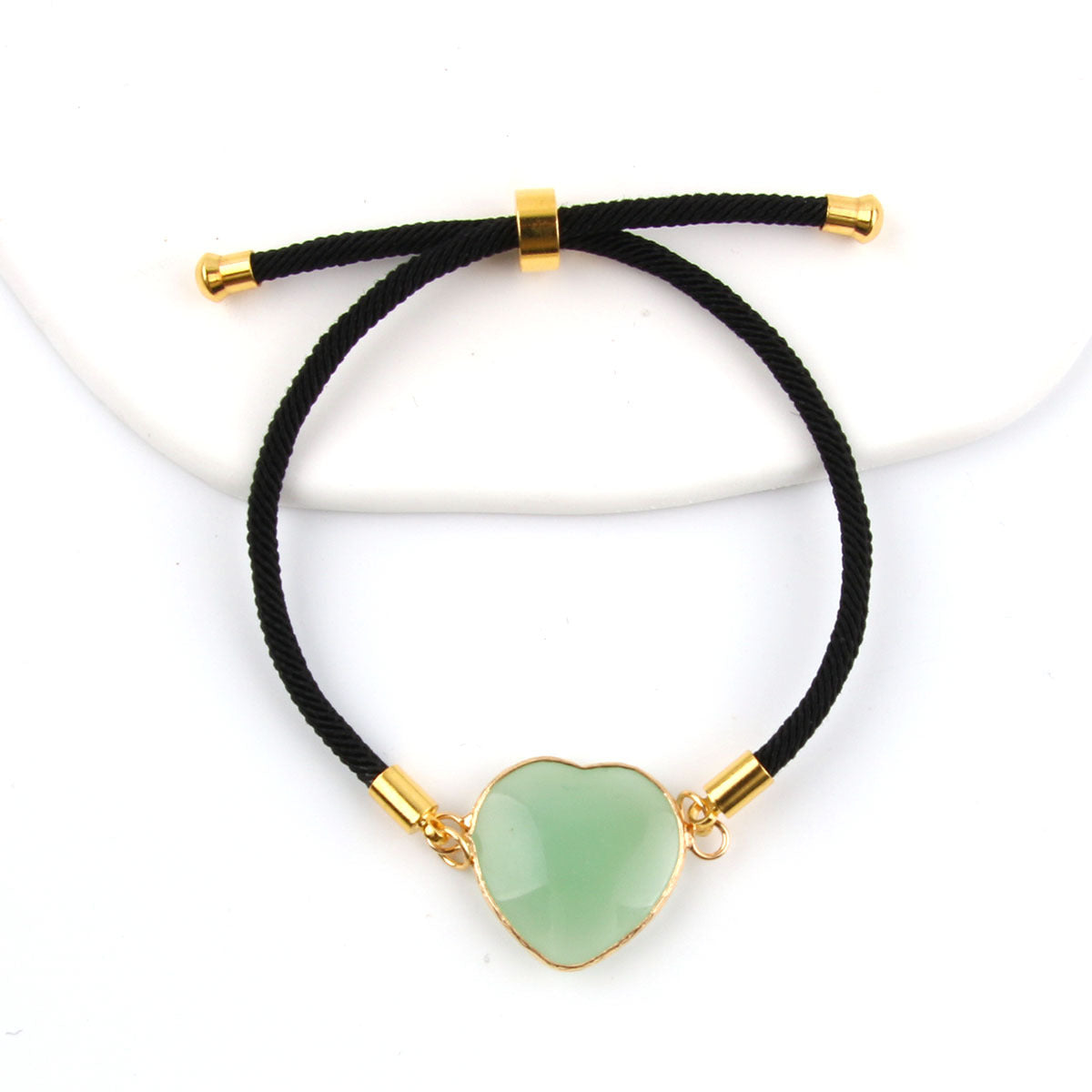 Wholesale Natural Stone Amethyst Heart-shaped Edge Adjustable Love Bracelet