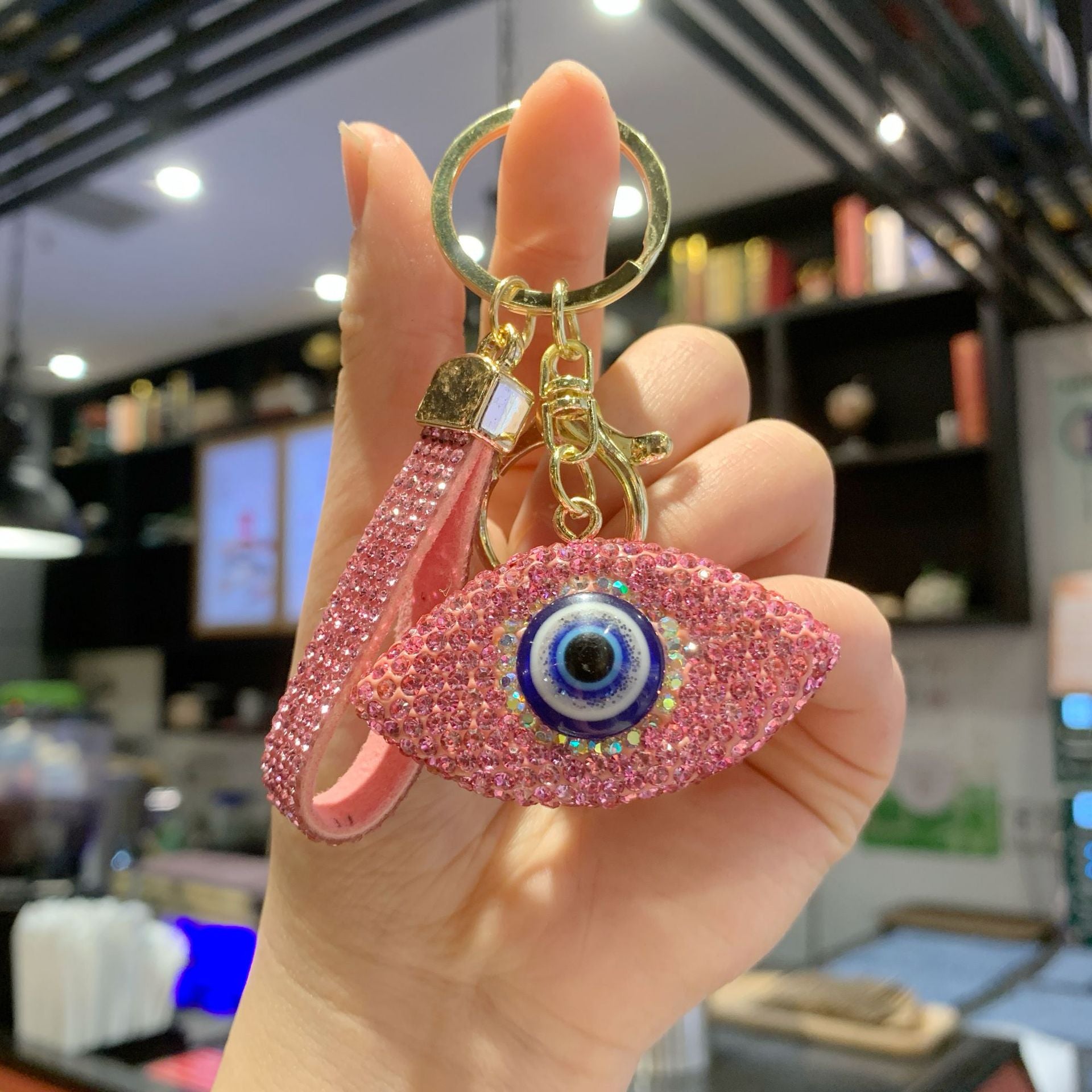 Wholesale Full Rhinestone Demon Eye Keychain