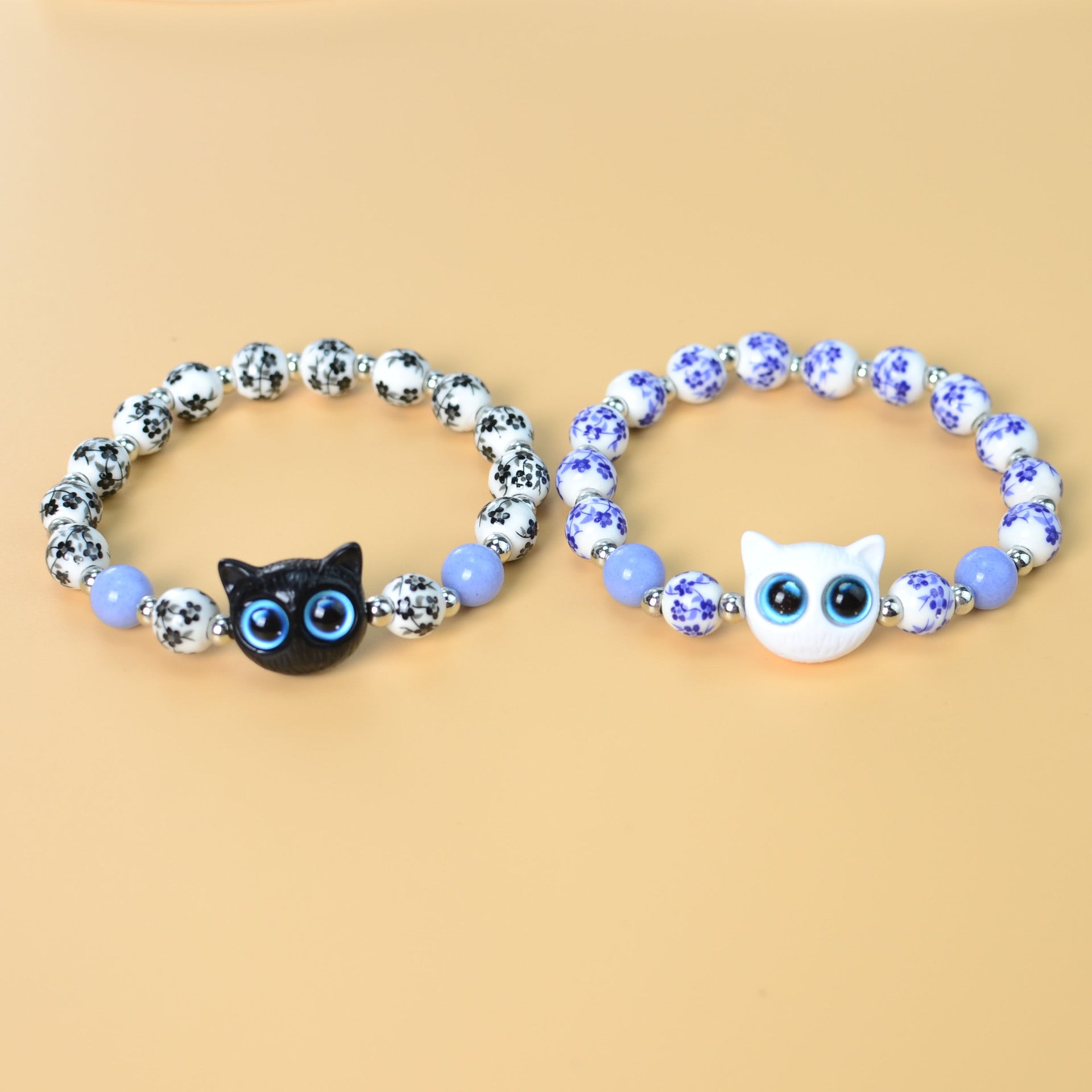 Wholesale Ceramic Jewelry Cat Bracelet Single Circle  Handmade Beaded Bracelet