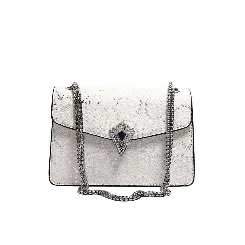 Wholesale Snake Pattern Fashion One-shoulder Crossbody Chain Small Square Bag