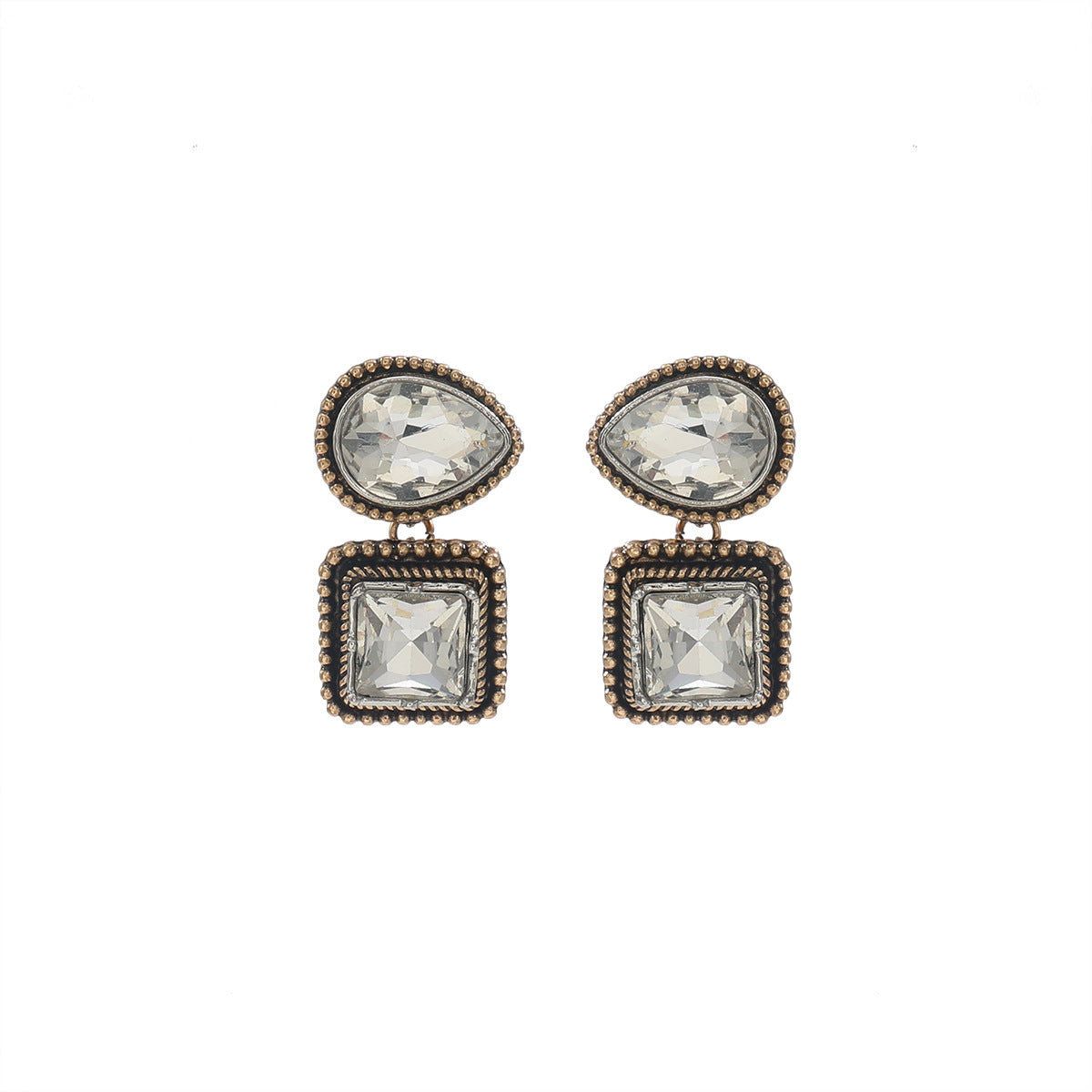 Wholesale Geometric square diamond droplet shaped Bohemian style earrings