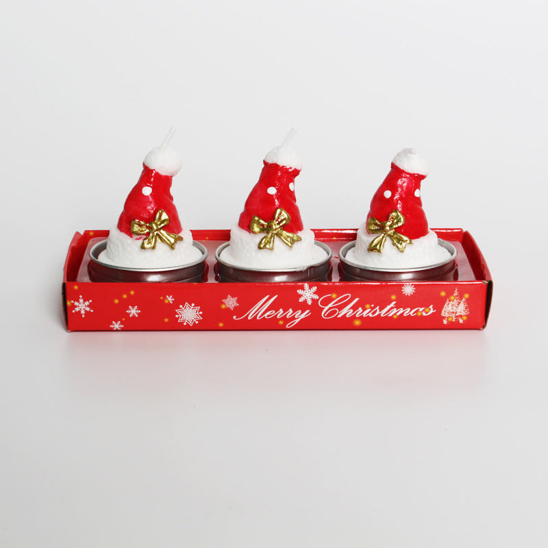 Wholesale Christmas Candle Set Old Man Tree Snowman Carnival Romantic Ornament Christmas Small Candle Lamp Gift