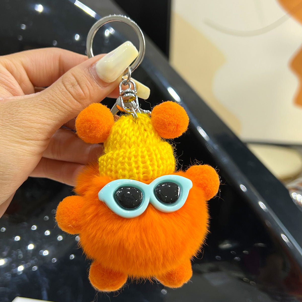 Wholesale Cute Cartoon Plush Ball Keychains