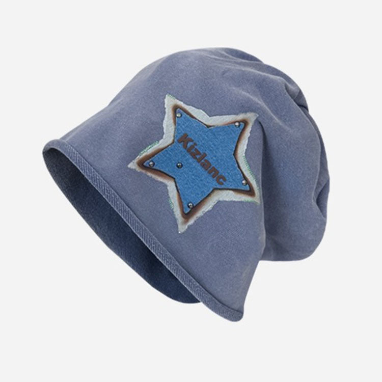 Wholesale Wasteland Style Star Print Pattern Rivet Distressed Pile Hat