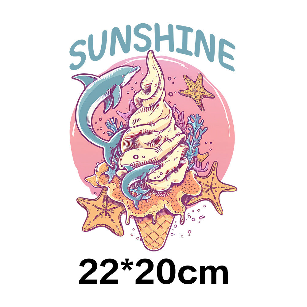 Wholesale 10pcs Summer Tropical Ice Cream UV DTF Ready to Press Transfers Wraps