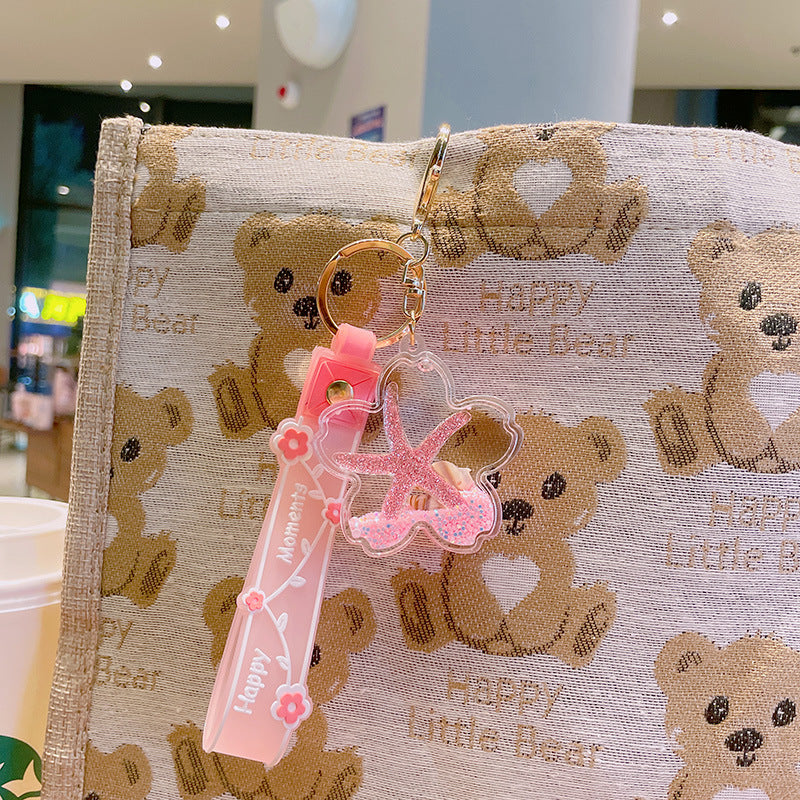 Wholesale Acrylic Floating Quicksand Bottle Keychain