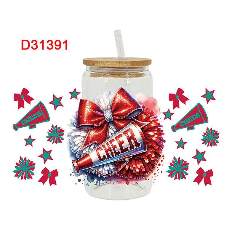 Wholesale  Ball sports bow 16oz Cup UV DTF Wraps