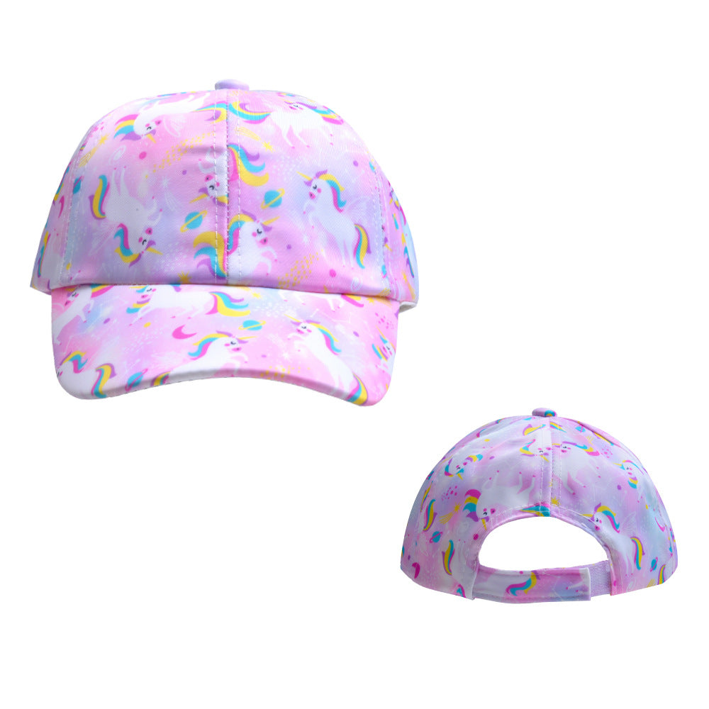 Wholesale children's hat cartoon colorful baseball hat unicorn sun hat baby girl little dinosaur peaked cap