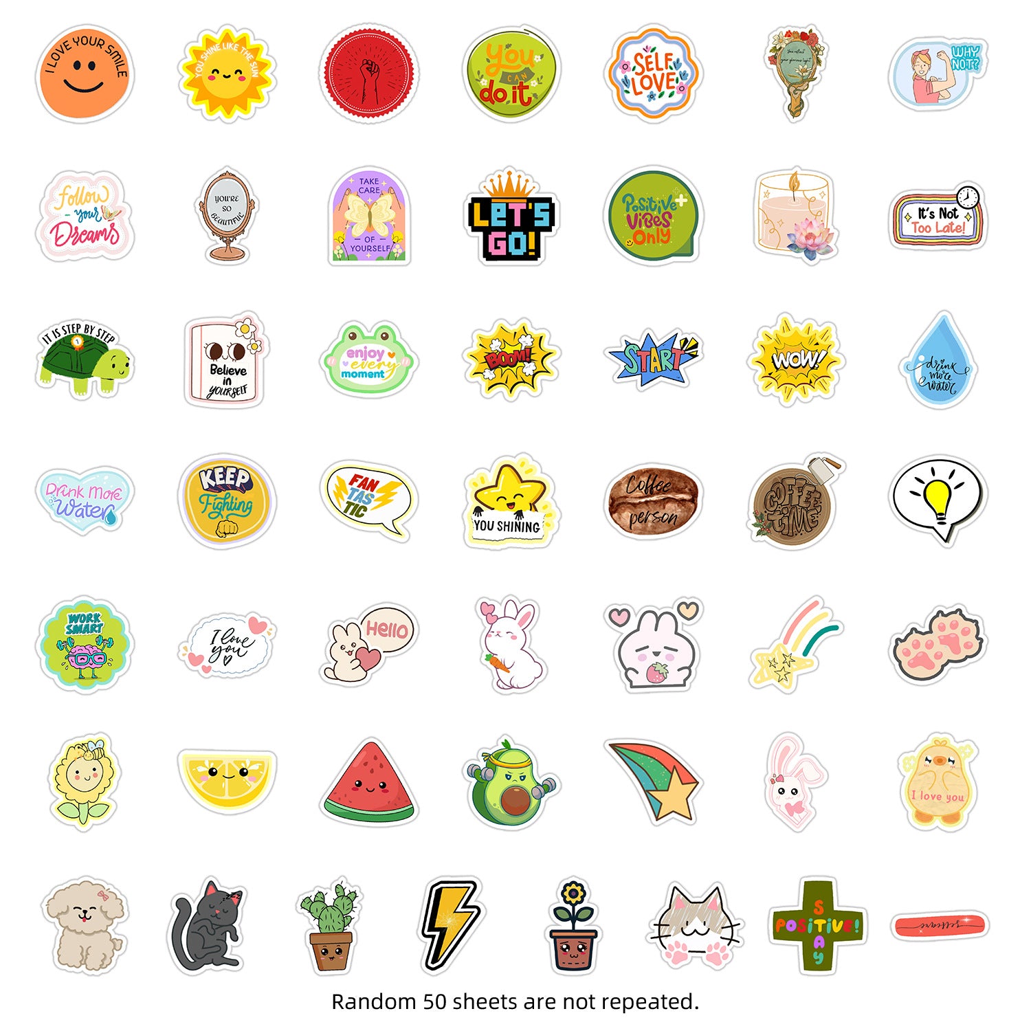 Wholesale 50pcs cute graffiti stickers waterproof decorative stickers