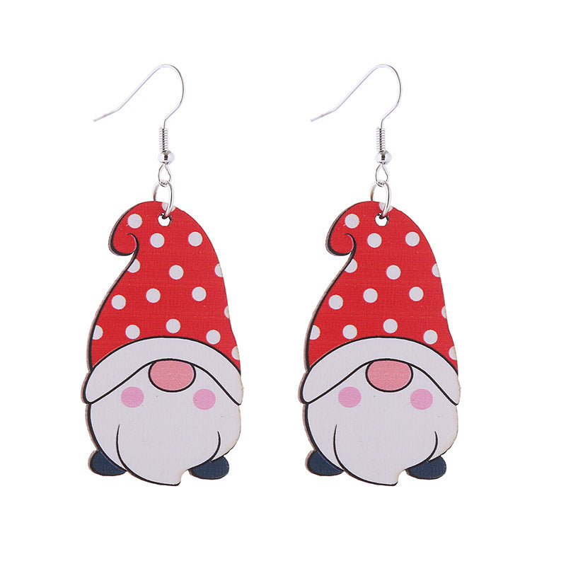 Wholesale Valentine's Day Pink Series Love Hot Air Balloon Dwarf Wooden Earrings