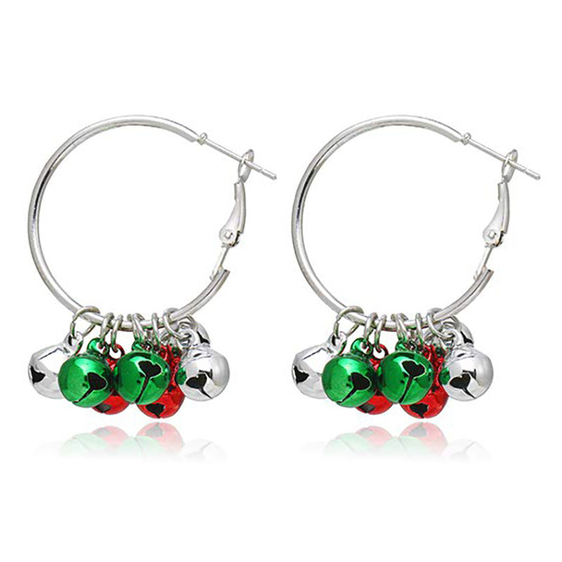 Wholesale Fashion Christmas Cute Cartoon Christmas Tree Bell Light Bulb Snowflake Alloy Earrings