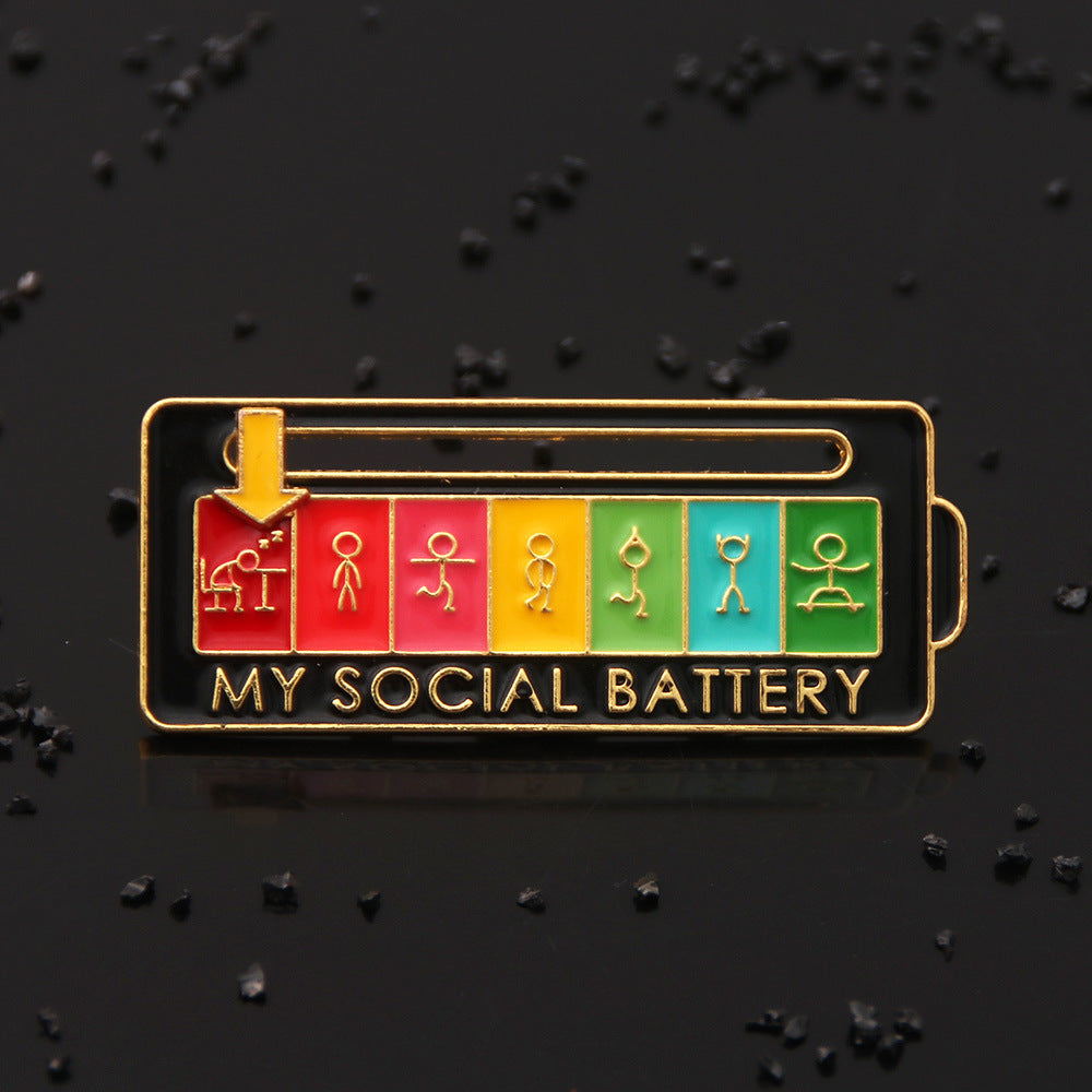 Wholesale Mood Expression Battery Power Creative Brooch