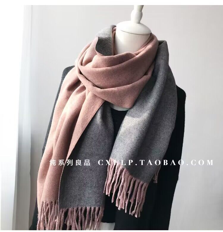 Wholesale Double Sided Solid Color Scarf Long Thickened Warm Shawl