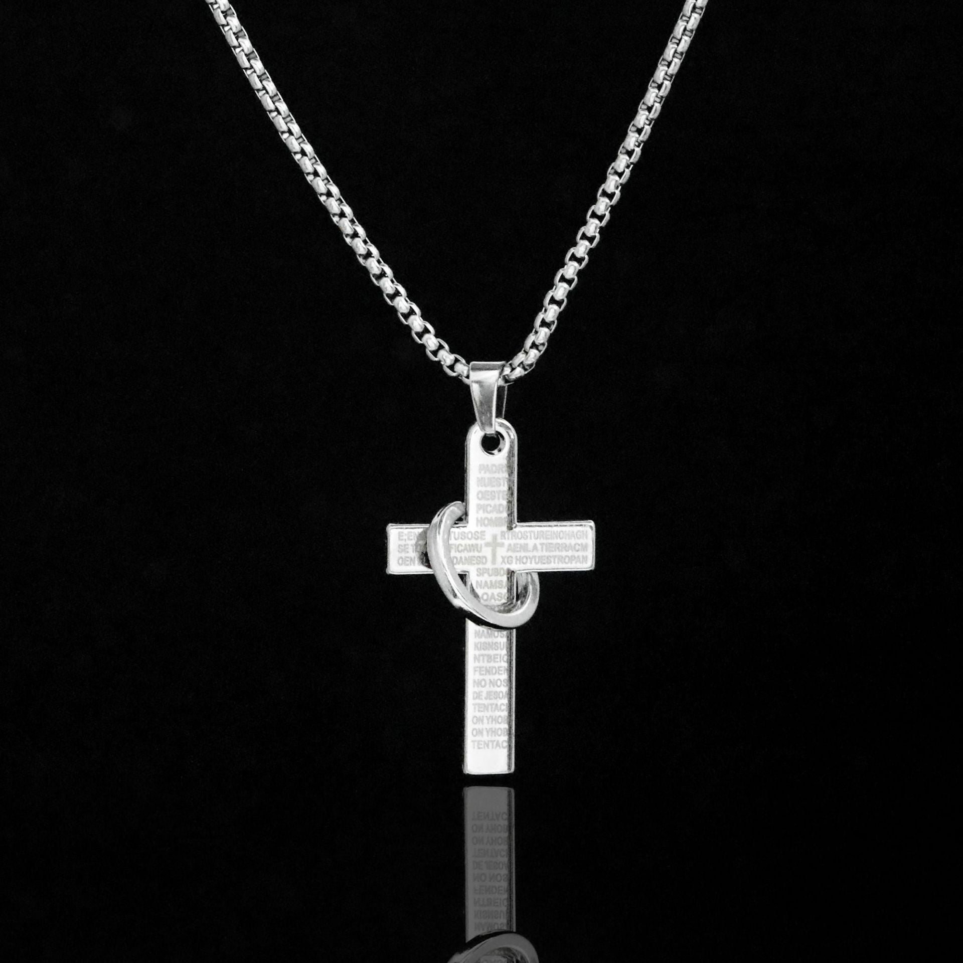 Wholesale Cross Titanium Steel Couple Alloy Pendant Necklaces