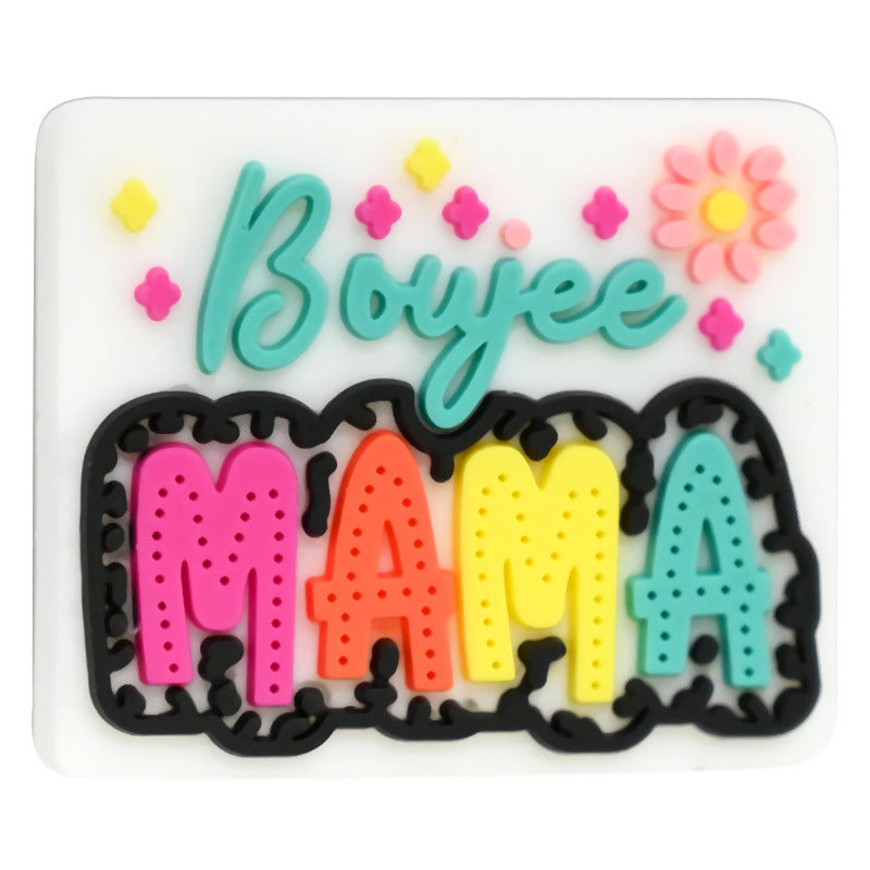 Wholesale Random 100pcs Creative phrases beaded English slogan rubber beads