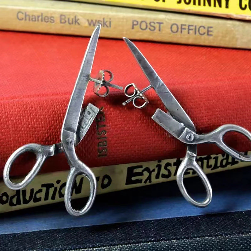 Wholesale Gothic Scissors Alloy Earrings