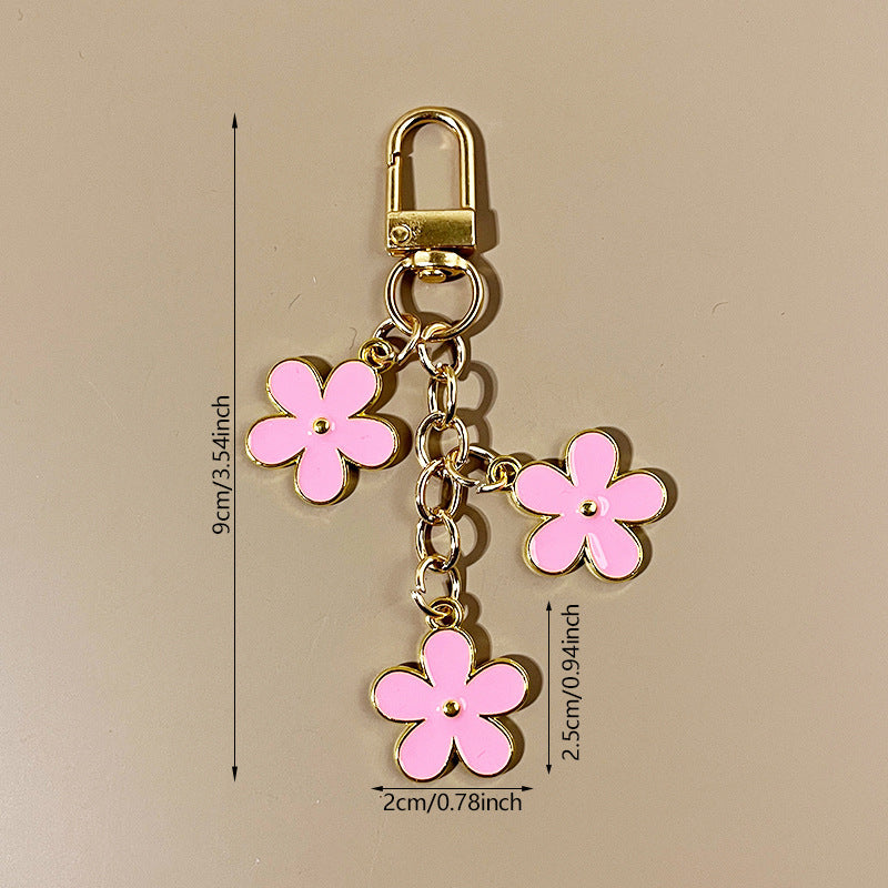 Wholesale color flower keychain creative bag pendant