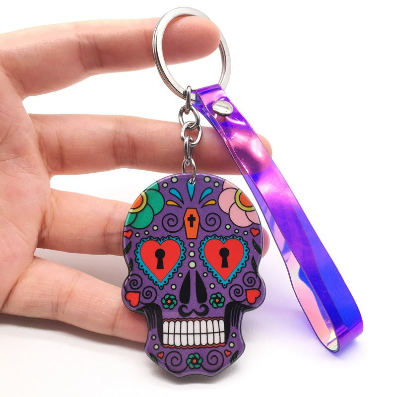 Wholesale Day of the Dead Skull Mexican Calavera Acrylic Keychain