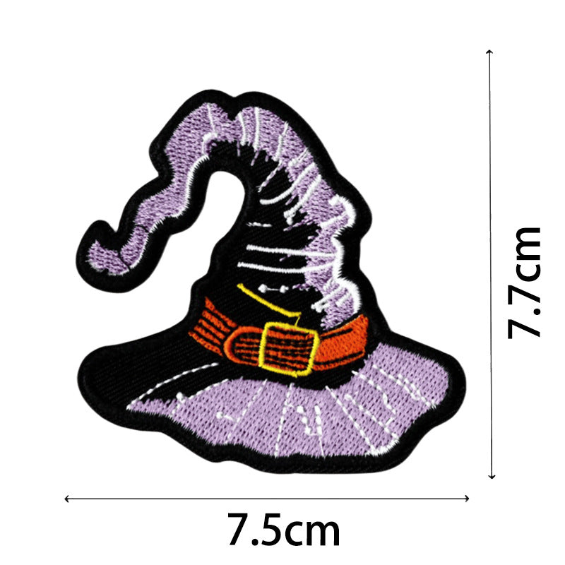 Wholesale Halloween Hot Melt Adhesive Patch with Pumpkin Bat Embroidery Decoration FS