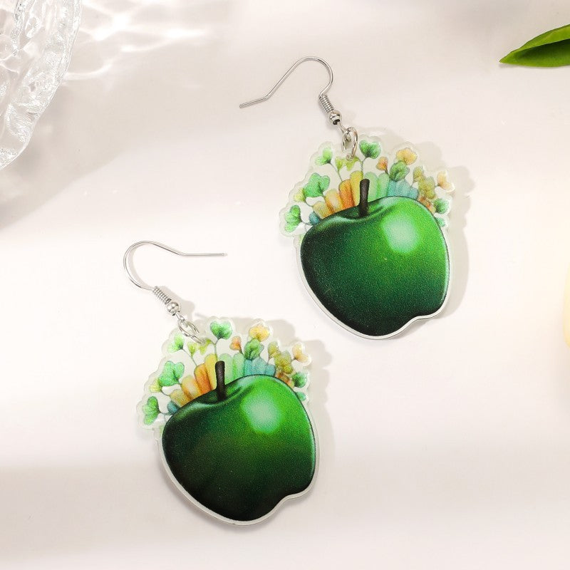 Wholesale St. Patrick's Day Heart Green Lucky Clover Earrings