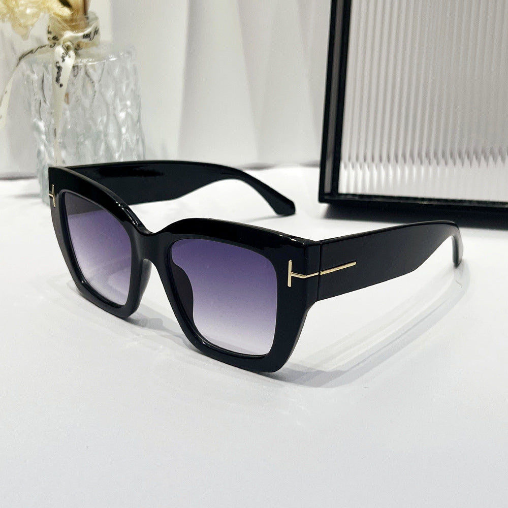 Wholesale Fashion Large Frame T-shaped Cat-eye Sunglasses