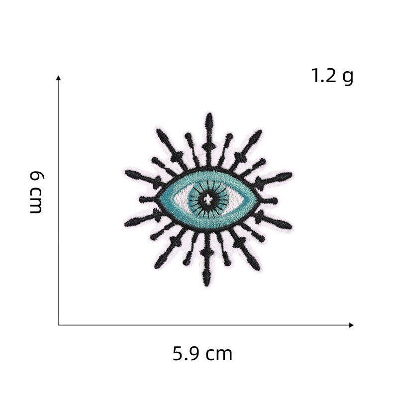 Wholesale Embroidered Evil Eye Iron On Patch Blue Eye Applique Trendy Decorative Accessory For Bags And Clothing Boutique Resale