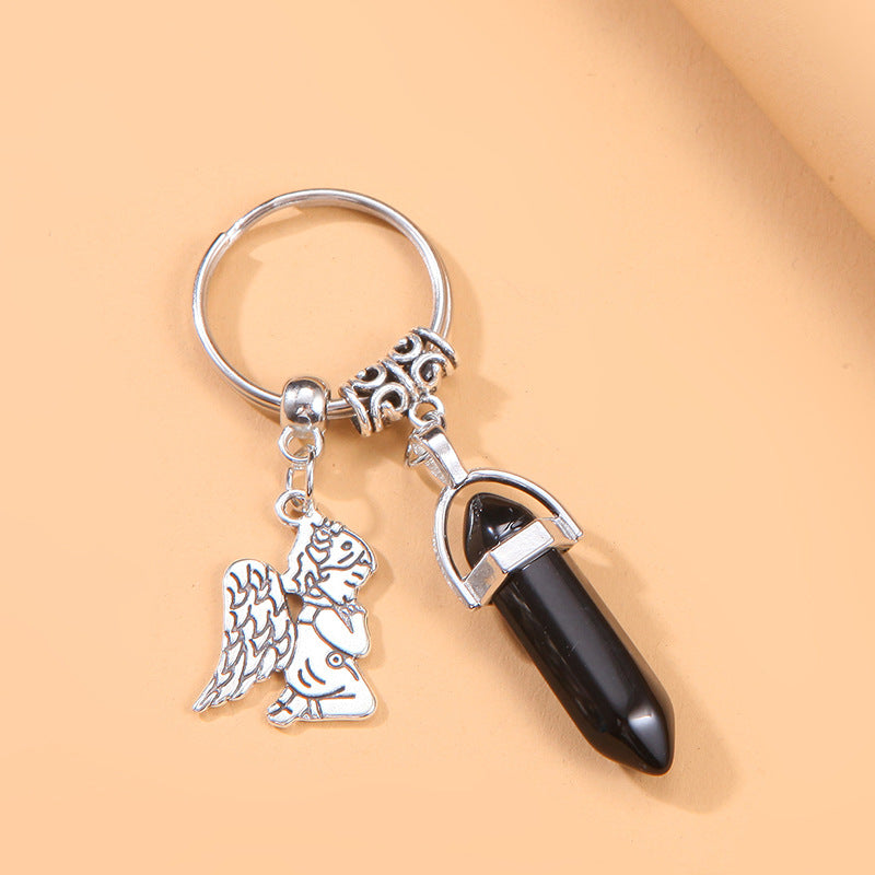 Wholesale Geometric Angel Crystal Alloy Keychains