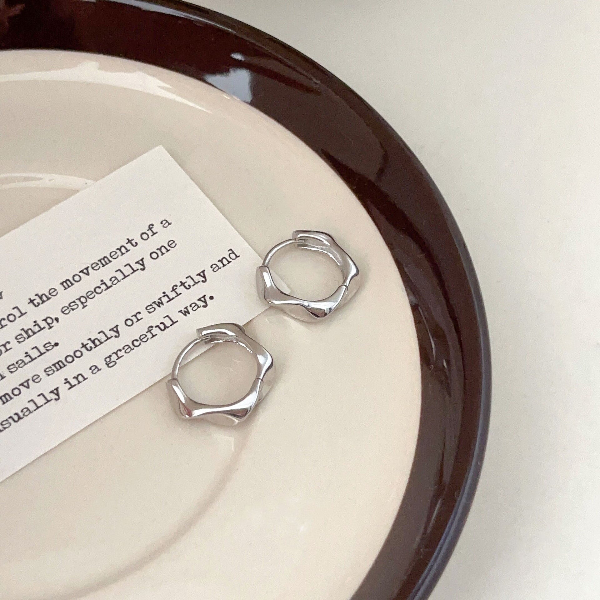 Wholesale Sterling Silver Irregular Mobius Earrings