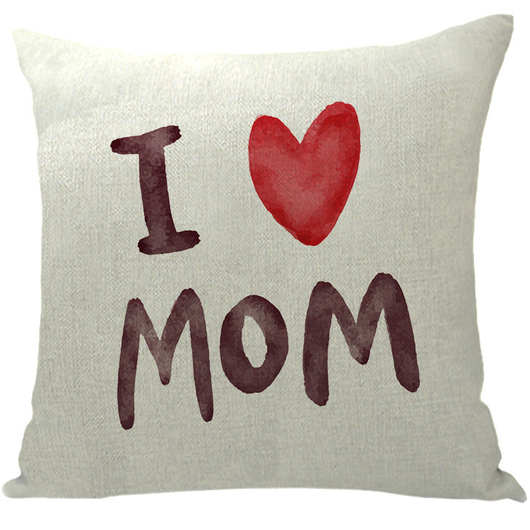 Wholesale Sofa Cushion Home Mother's Day Hug Linen Letter Print Pillowcase