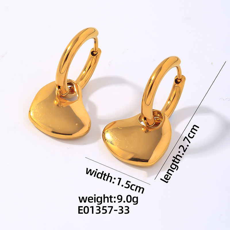 Wholesale Stainless Steel Heart Shape Drop Earrings