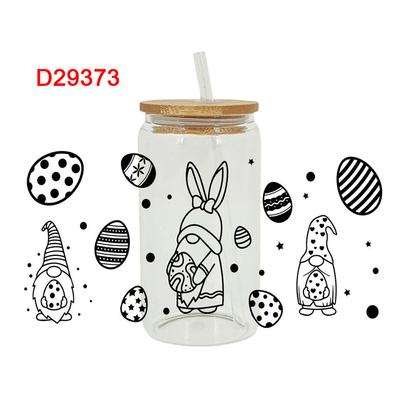 Wholesale Cute cartoon multicolor 16oz Cup UV DTF Wraps