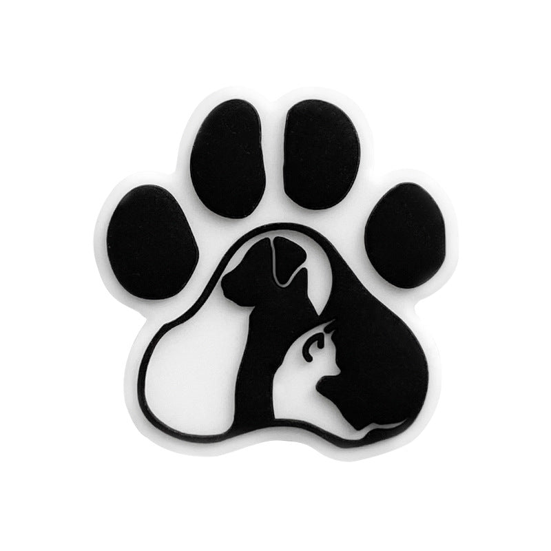Wholesale 10PCS Creative Dog Paw Print Silicone Beads