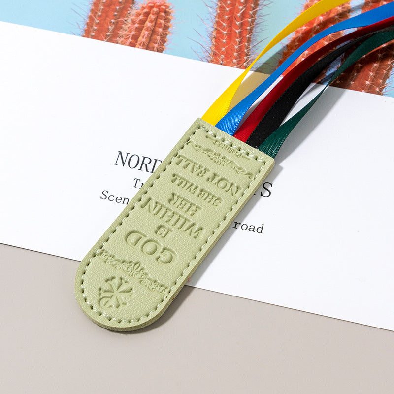 Wholesale Web leather colorful ribbon bookmark