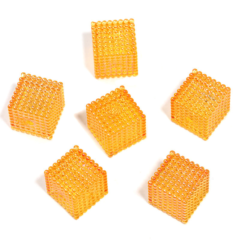 Wholesale 100pcs 16mm Acrylic Transparent Color Square Bead