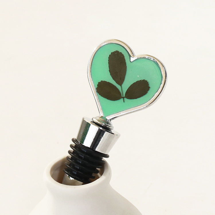 Wholesale Dried Flower Immortal Resin Red Wine Silicone Bottle Stopper