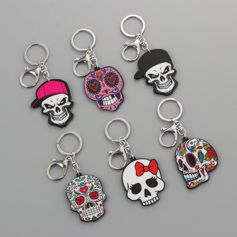 Wholesale Mexican Calavera Acrylic Skull Keychain