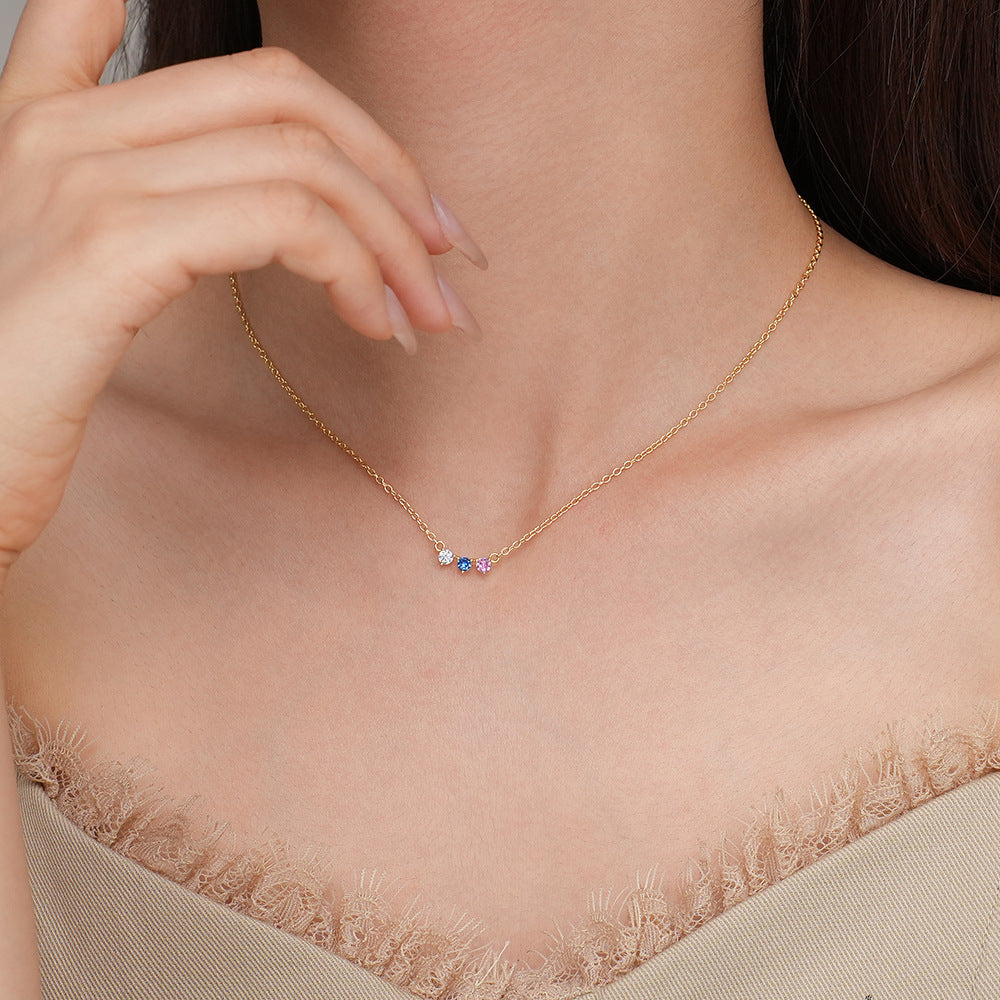 Wholesale Colorful zircon inlaid choker necklace