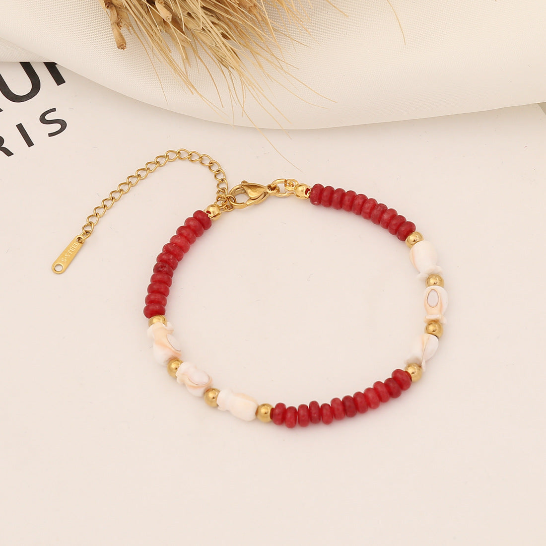Wholesale Natural Stone Pearl Shell Stainless Steel Bracelet