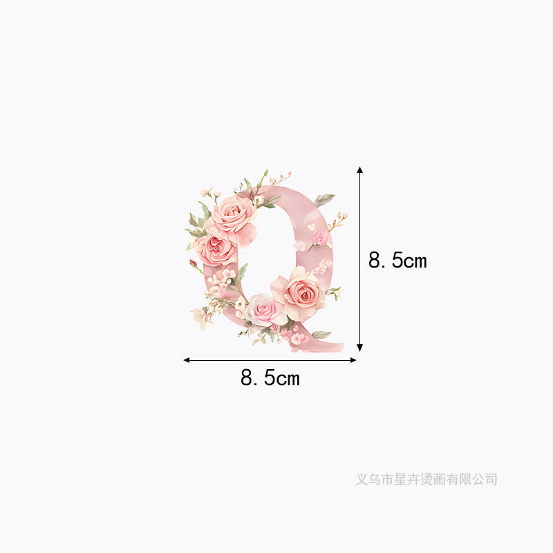 Wholesale 10pcs 26 letter flower branches and leaves UV DTF Ready to Press Transfers Wraps