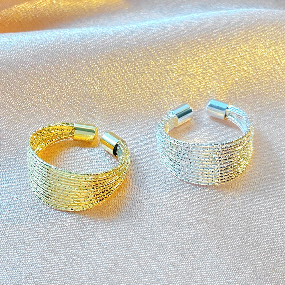 Wholesale Multi-layer Open Glitter Wire Ring