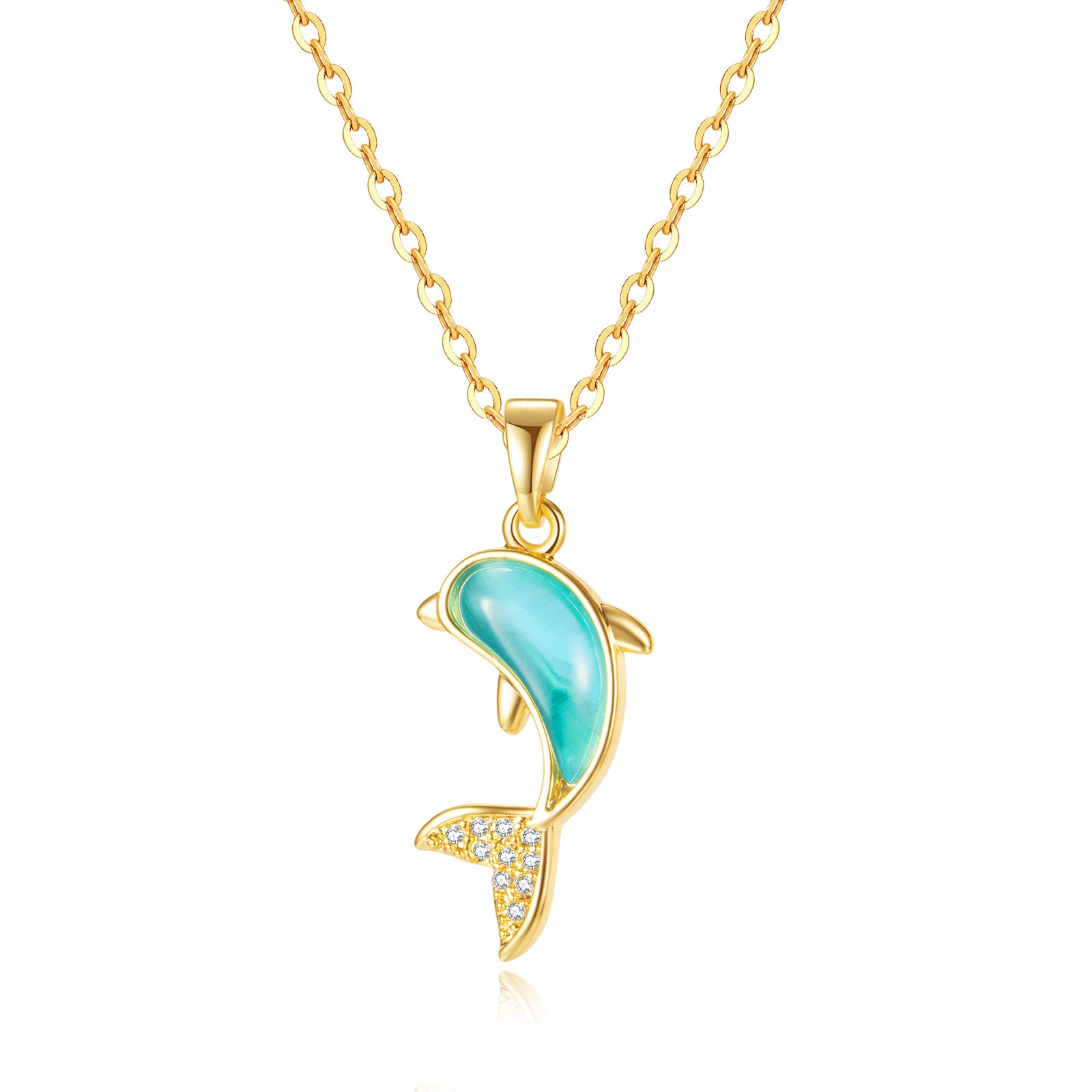 Wholesale Small Dolphin Clavicle Chain Stainless Steel Necklace