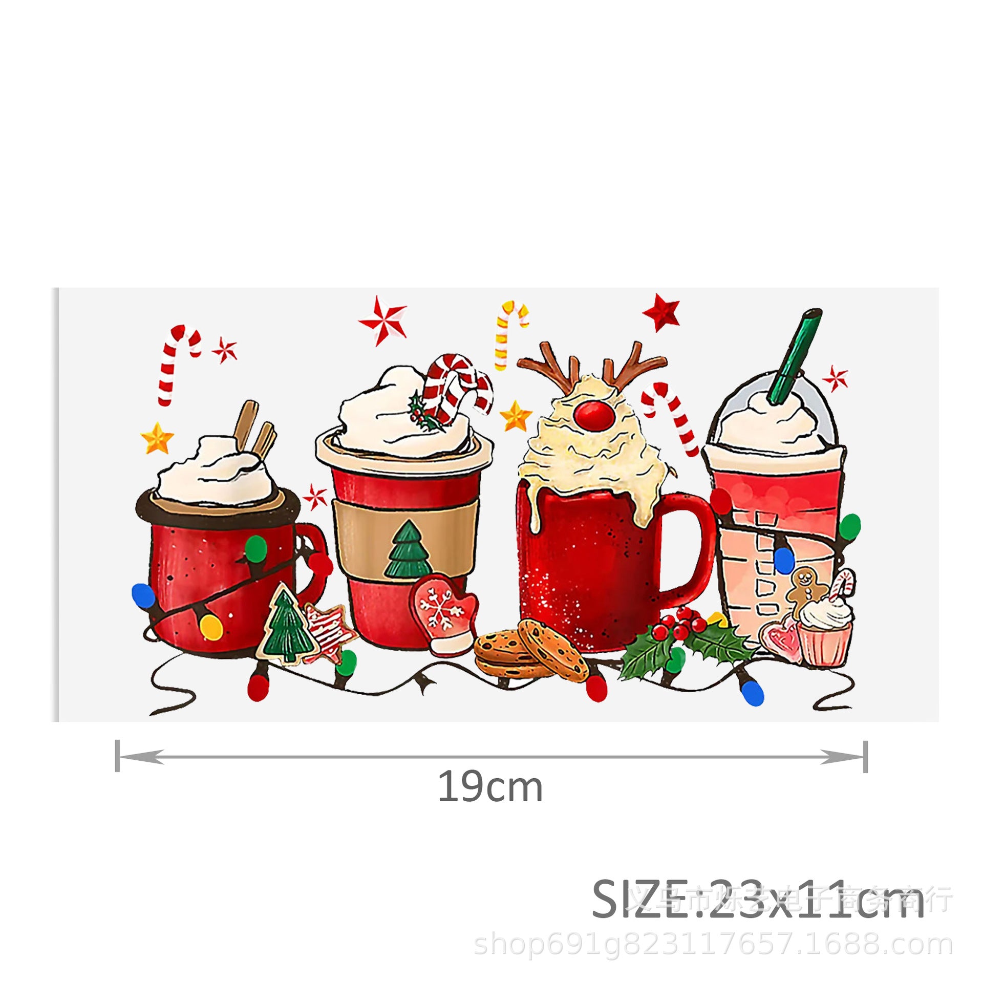 Wholesale Christmas series of ice cream cartoons   16oz Cup UV DTF Wraps