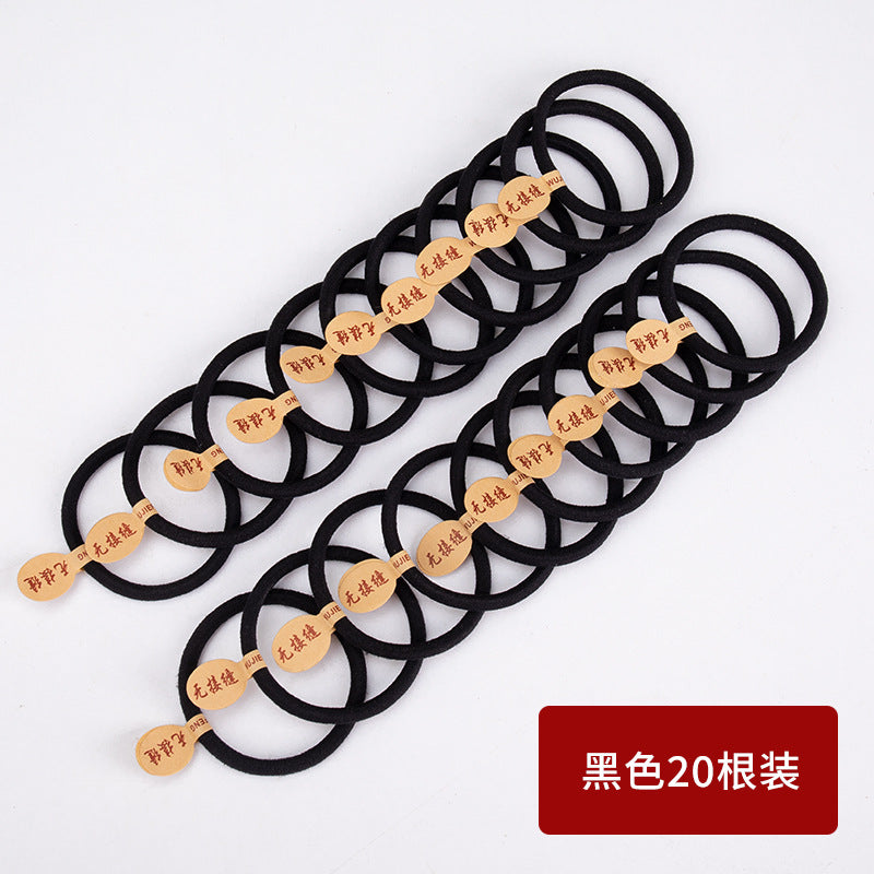 Wholesale Leather Case, Women's Black Rubber Band, Women's Hair Tie, High Elasticity, Durable Hair Rope