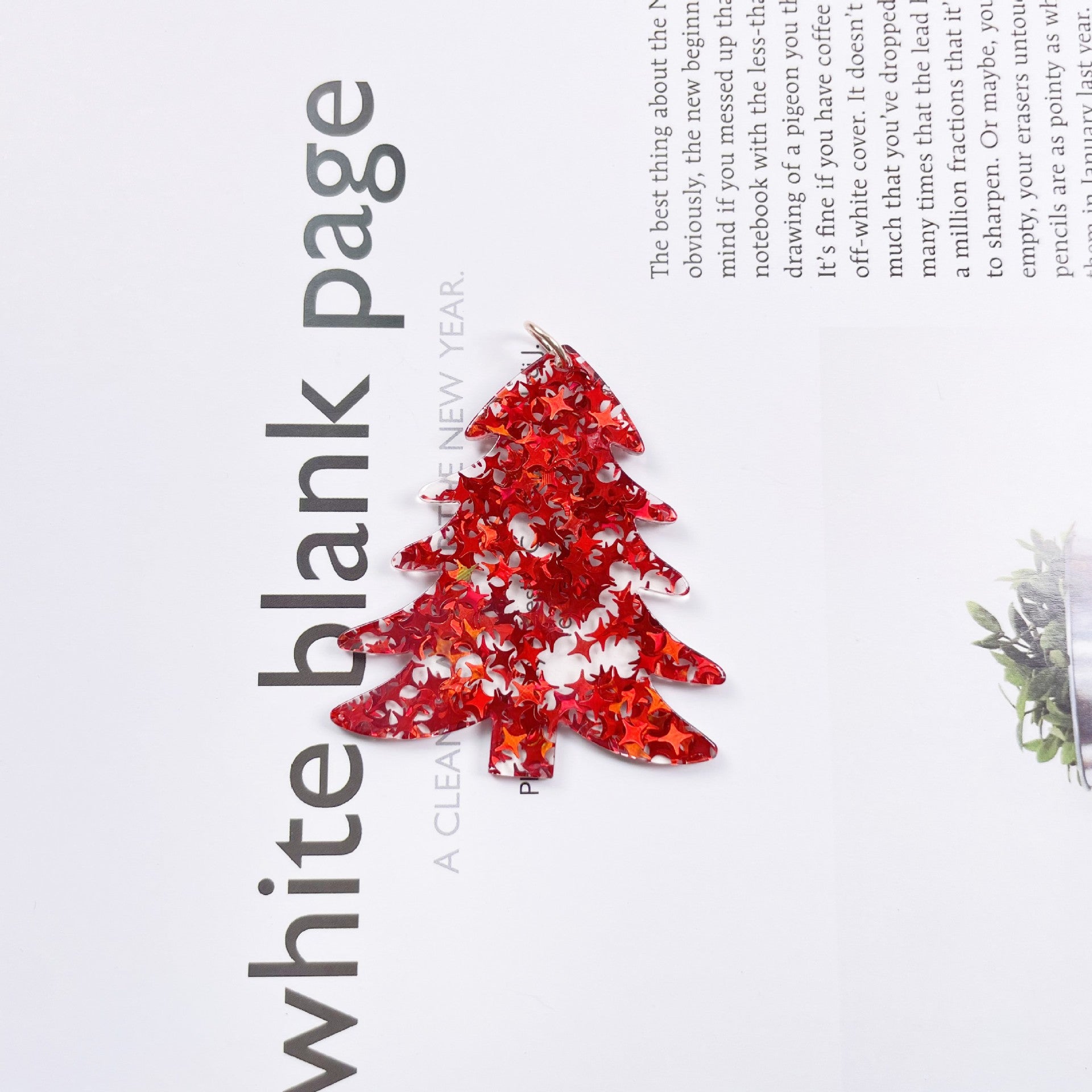 Wholesale New Acrylic Christmas Tree Cactus Snowflake DIY Earrings Pendant