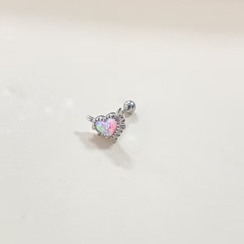 Wholesale Heart Shaped Belly Button Ring Earrings Nose Studs Piercing Jewelry