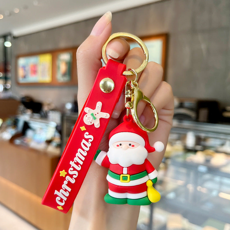 Wholesale Christmas Snowman Car Soft Rubber Keychain