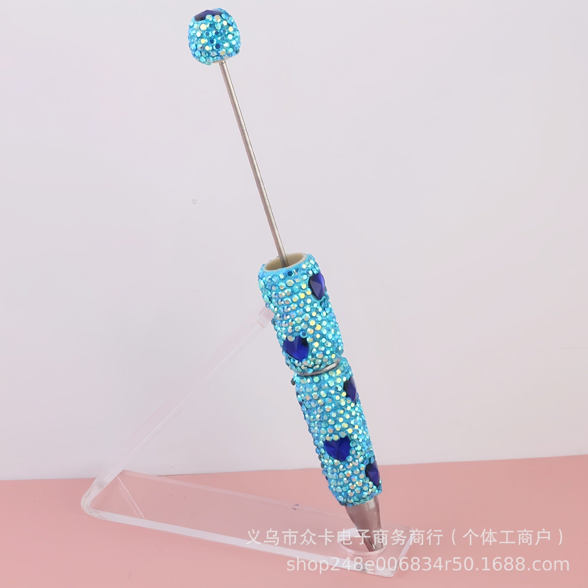 Wholesale 10pcs Heart-Shaped Colorful  Full Diamond  DIY Fancy Beadable Pens