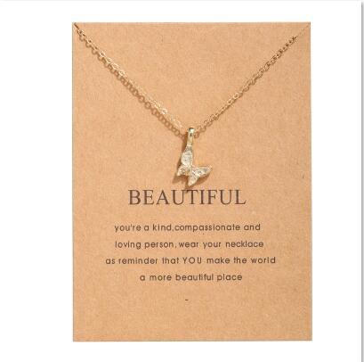 Wholesale High-grade Mother-of-pearl Butterfly Pendant Creative Simple Internet Celebrity Temperament Women's Clavicle Chain