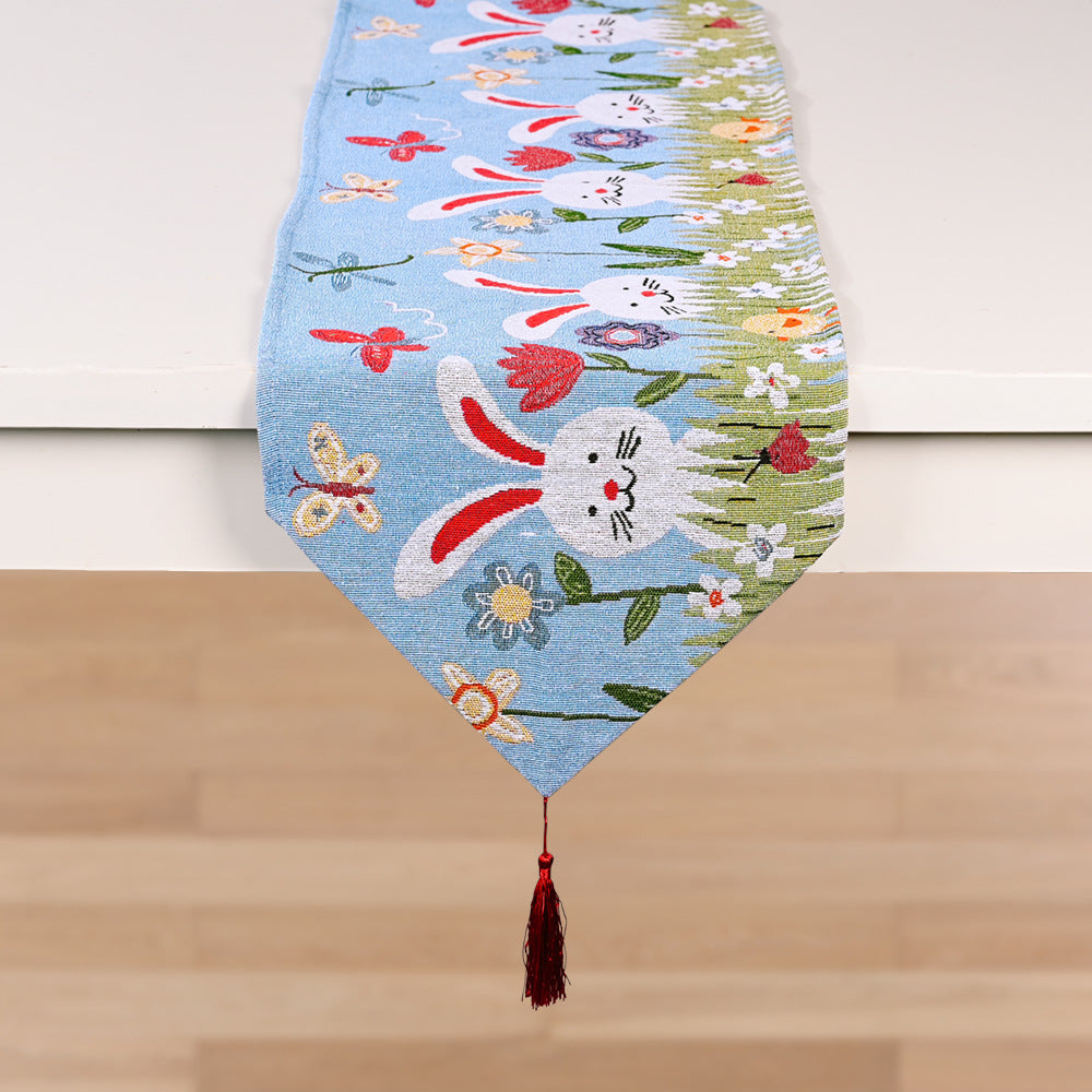 Wholesale of Easter Knitted Fabric Table and Flag Decorations