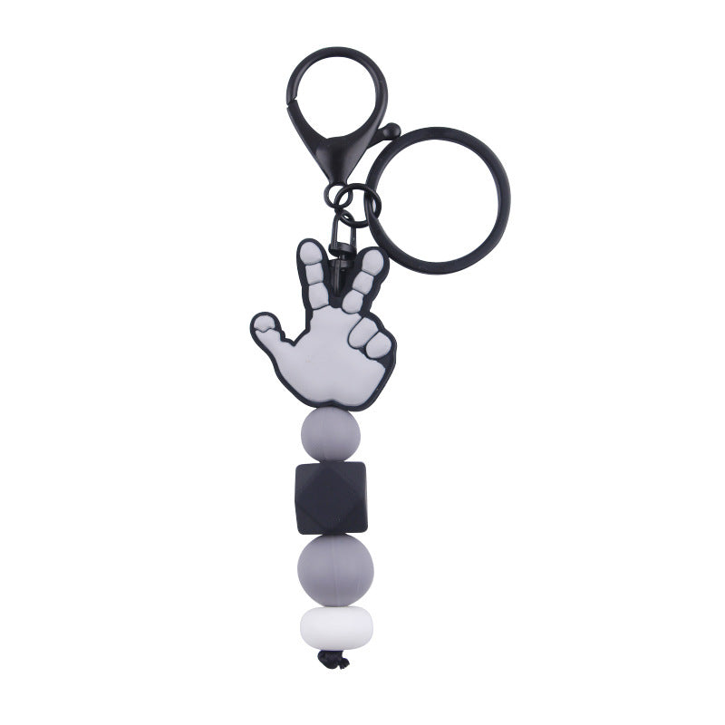 Wholesale Silicone Bead Cartoon Palm Key Bin